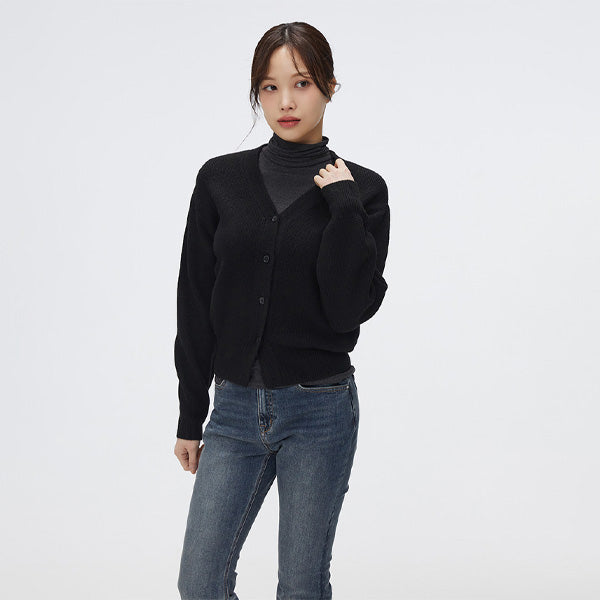 SPAO Women Long Sleeve Loose Fit Cardigan SPCKF12W12 Charcoal