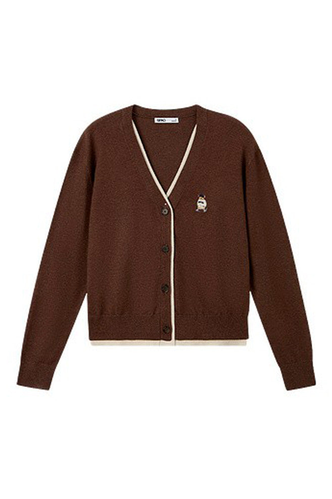 Women Long Sleeve Woodie Layered Cardigan