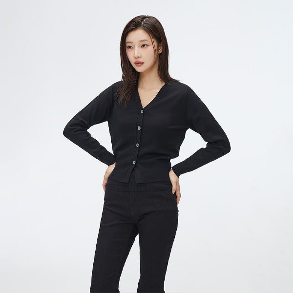 SPAO Women Long Sleeve Vneck Cardigan SPCKF23W05 Navy