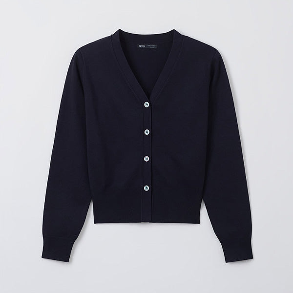 SPAO Women Long Sleeve Vneck Cardigan SPCKF23W05 Navy
