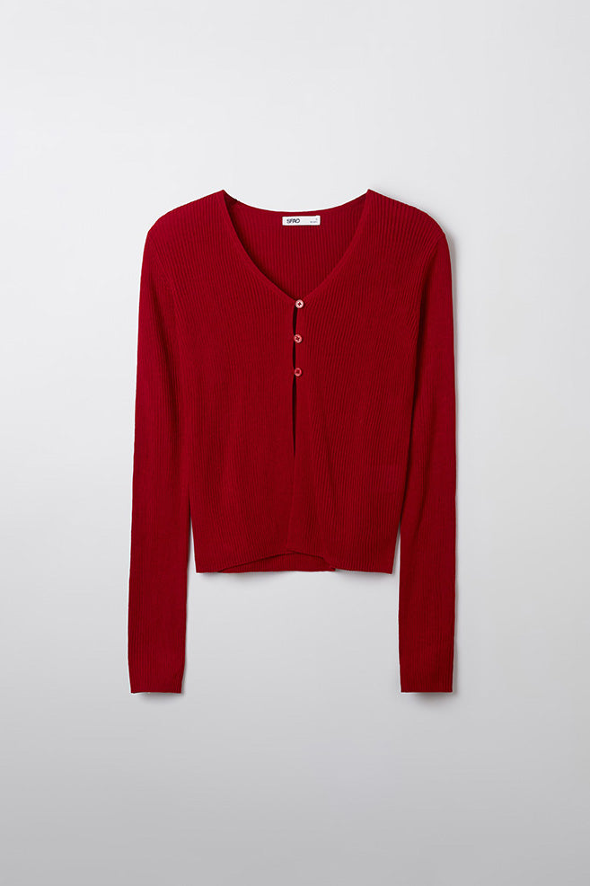 SPAO Women Long Sleeve Rib Knit Cardigan