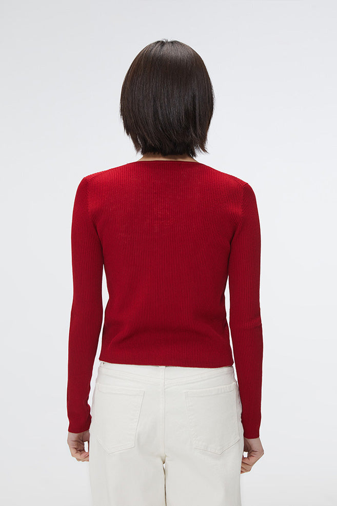 SPAO Women Long Sleeve Rib Knit Cardigan