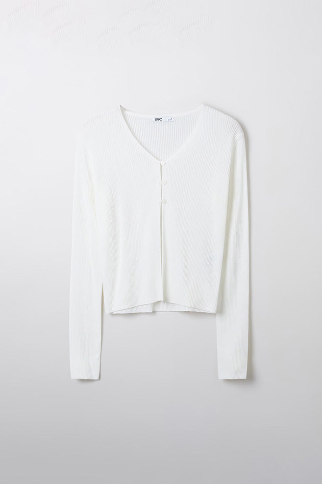 SPAO Women Long Sleeve Rib Knit Cardigan