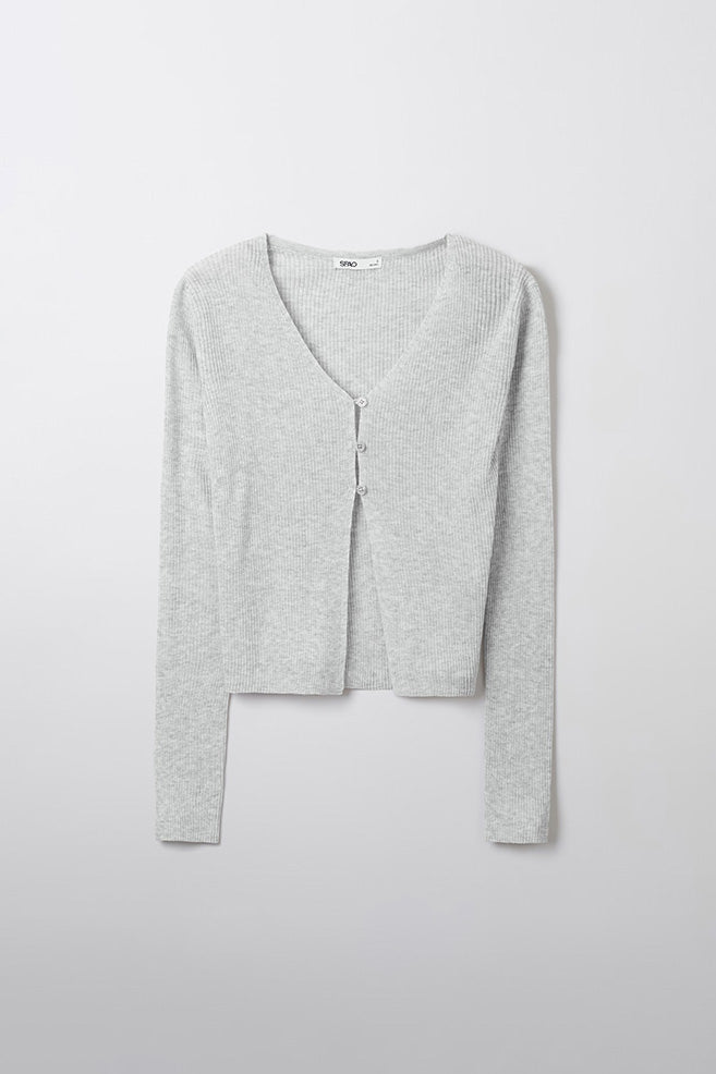 SPAO Women Long Sleeve Rib Knit Cardigan