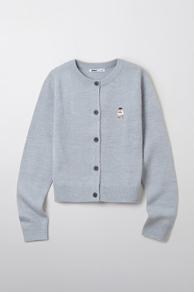 Women Long Sleeve Woodie Crop Cardigan