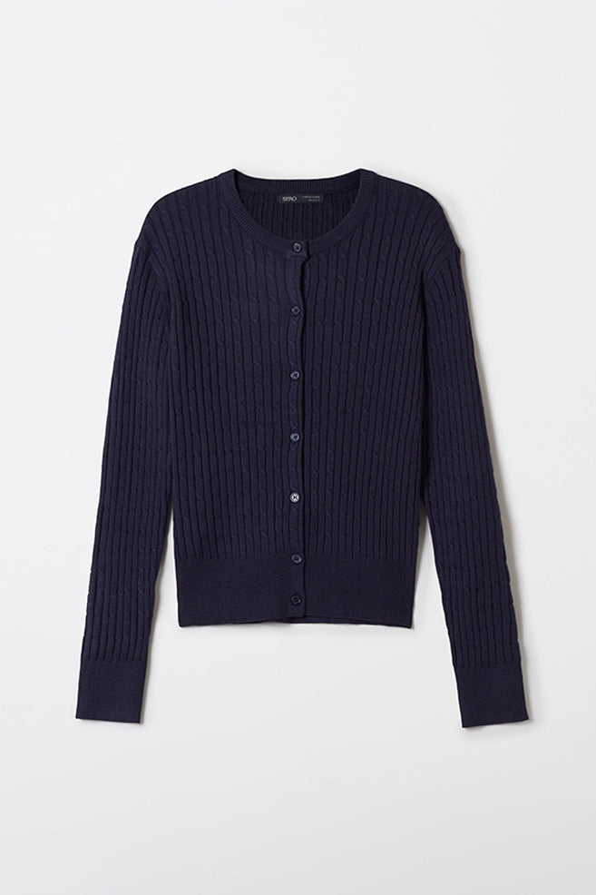 Women Long Sleeve Soft Yarn Cable Cardigan