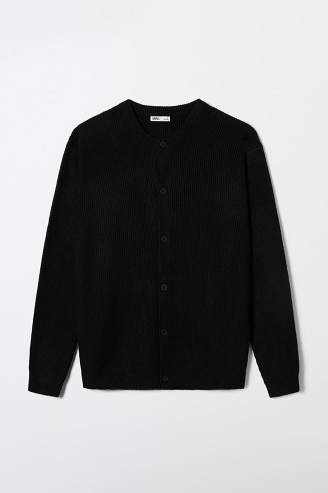 Men Long Sleeve Hachi Round Neck Cardigan