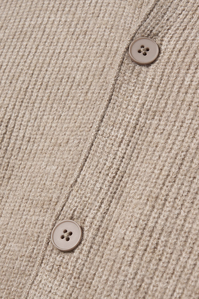 Men Long Sleeve Hachi Round Neck Cardigan