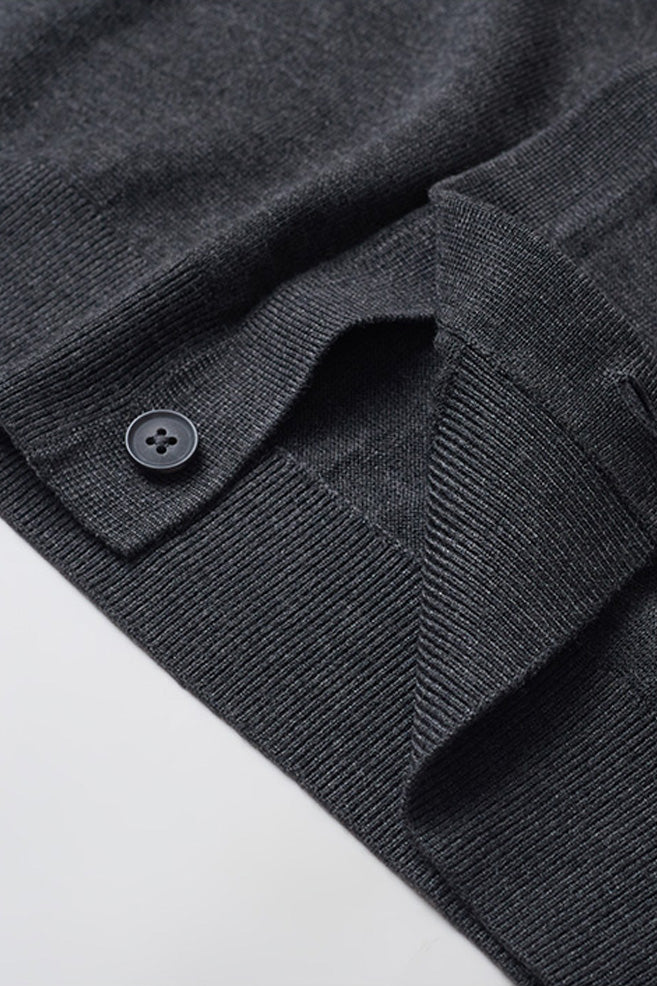 Men Long Sleeve Merino V-Neck Cardigan