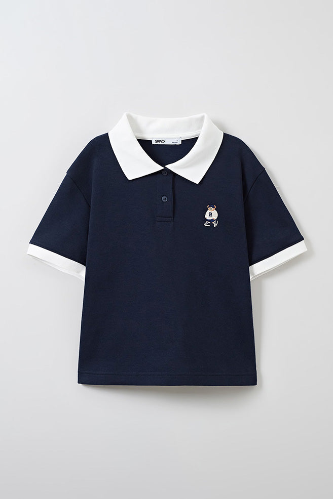 SPAO Women Short Sleeve Woody Crop Polo
