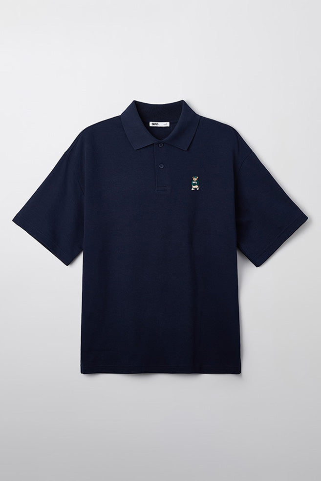 Men Short Sleeve Woodie Polo Tee