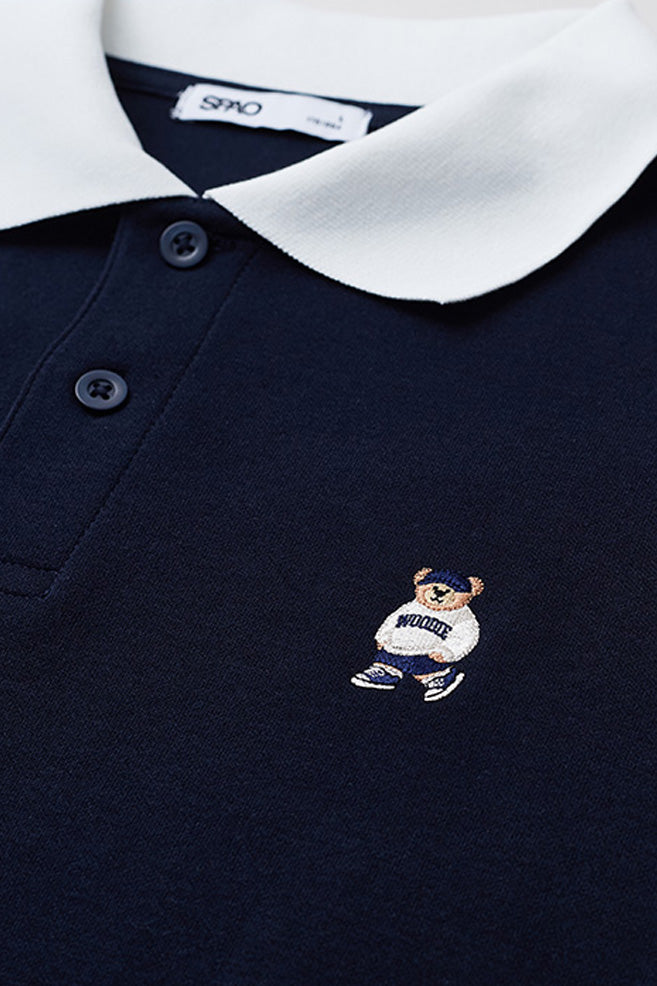 Men Short Sleeve Woodie Polo Tee