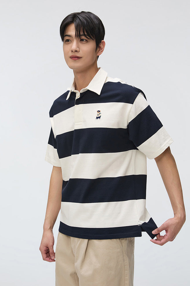 Men Short Sleeve Woodie Stripe Tee