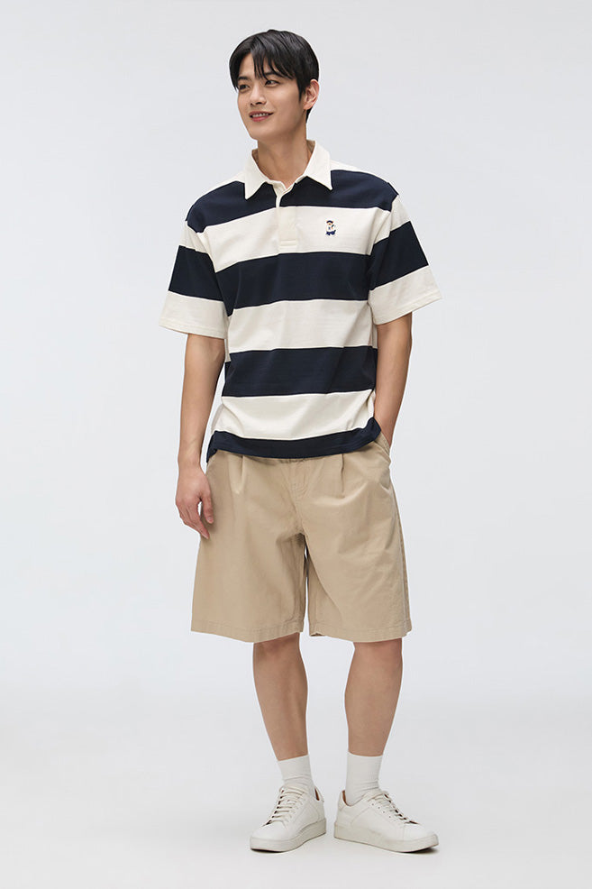 Men Short Sleeve Woodie Stripe Tee