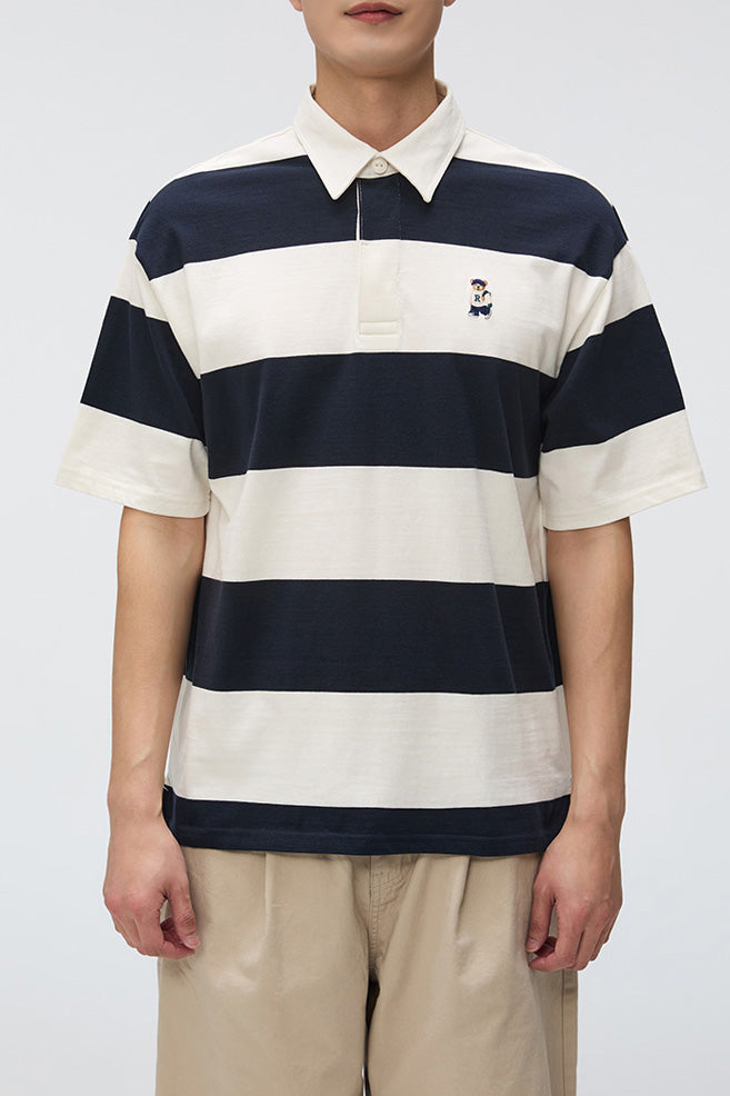Men Short Sleeve Woodie Stripe Tee