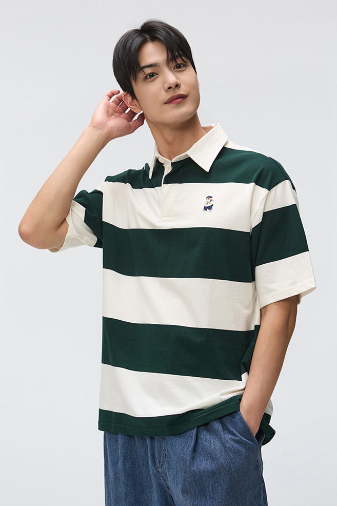 Men Short Sleeve Woodie Stripe Tee