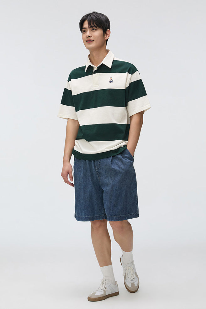 Men Short Sleeve Woodie Stripe Tee