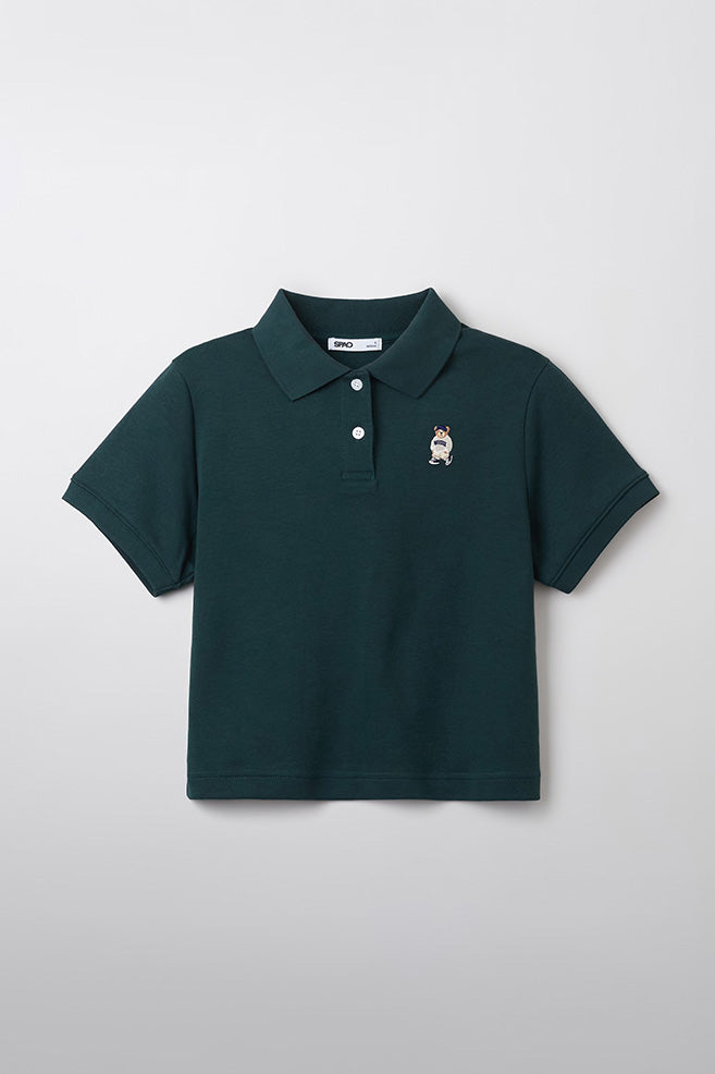 Women Short Sleeve Woodie Crop Tee