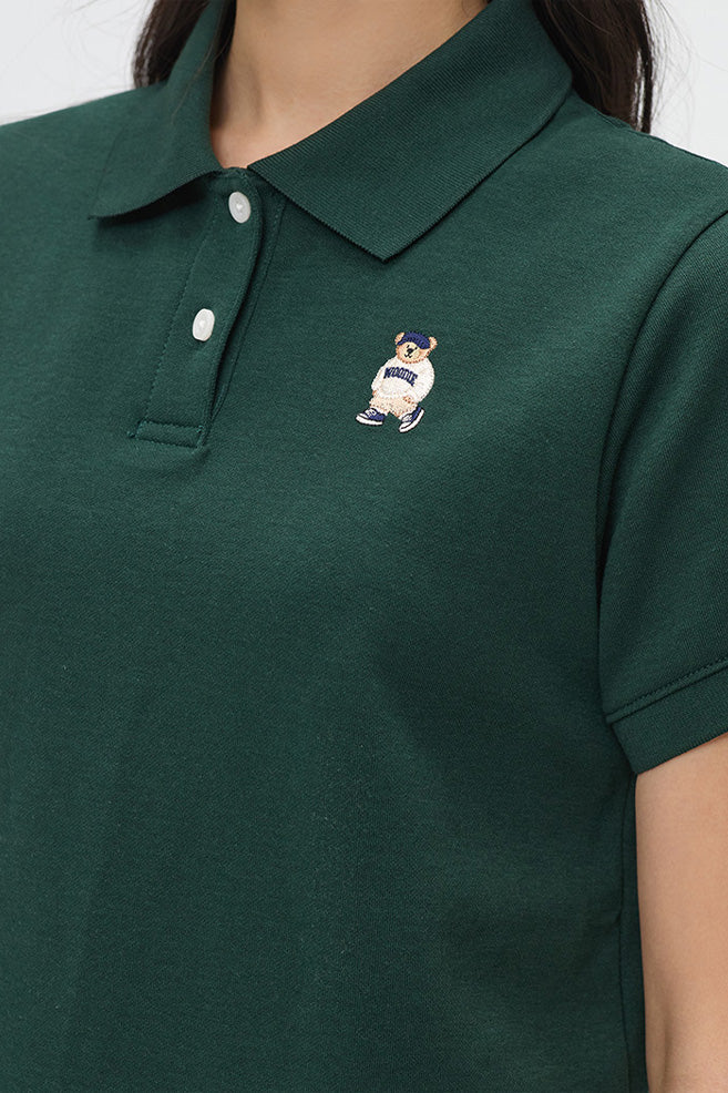 Women Short Sleeve Woodie Crop Tee