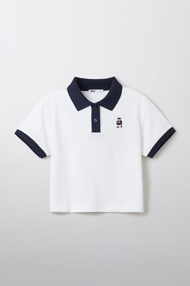 Women Short Sleeve Woodie Crop Tee