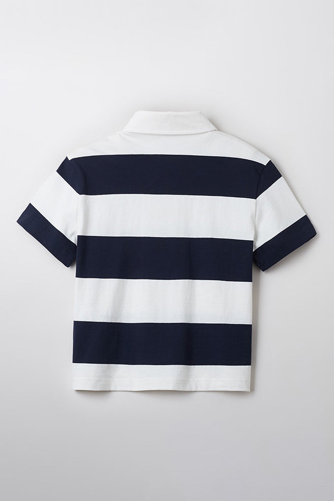 Women Short Sleeve Woodie Stripe Tee