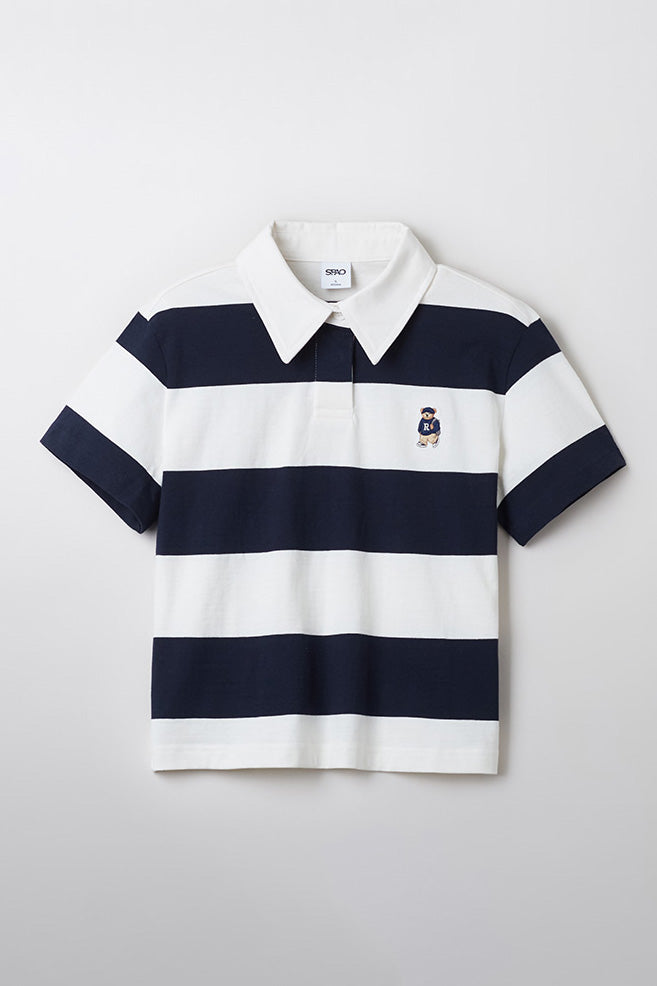 Women Short Sleeve Woodie Stripe Tee