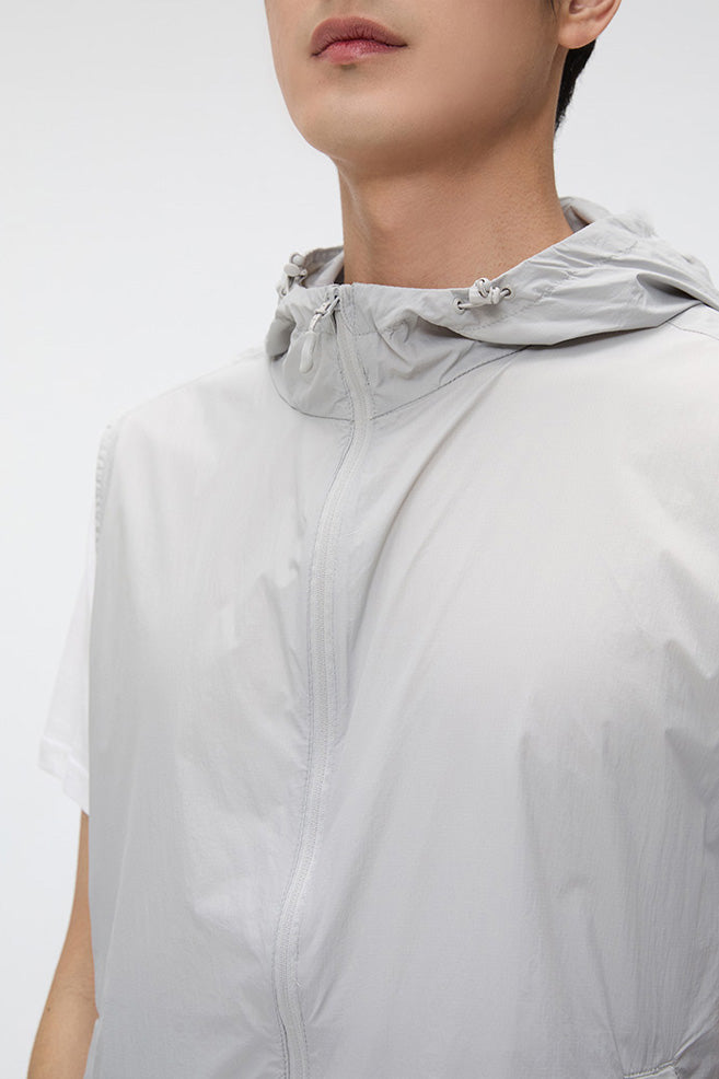 Men Sleeveless Lightweight Hood Vest