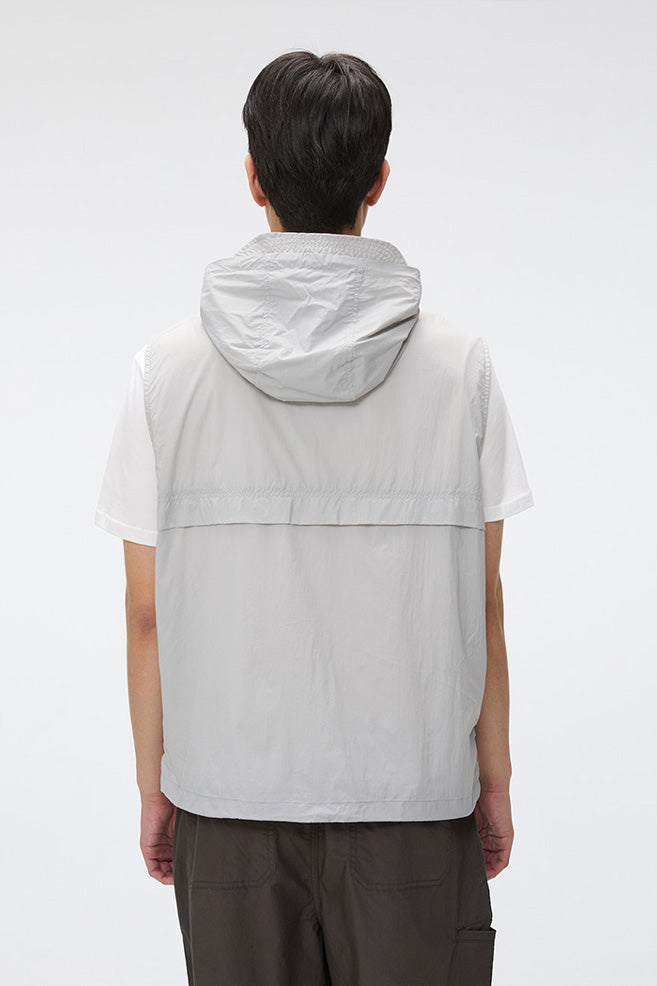 Men Sleeveless Lightweight Hood Vest