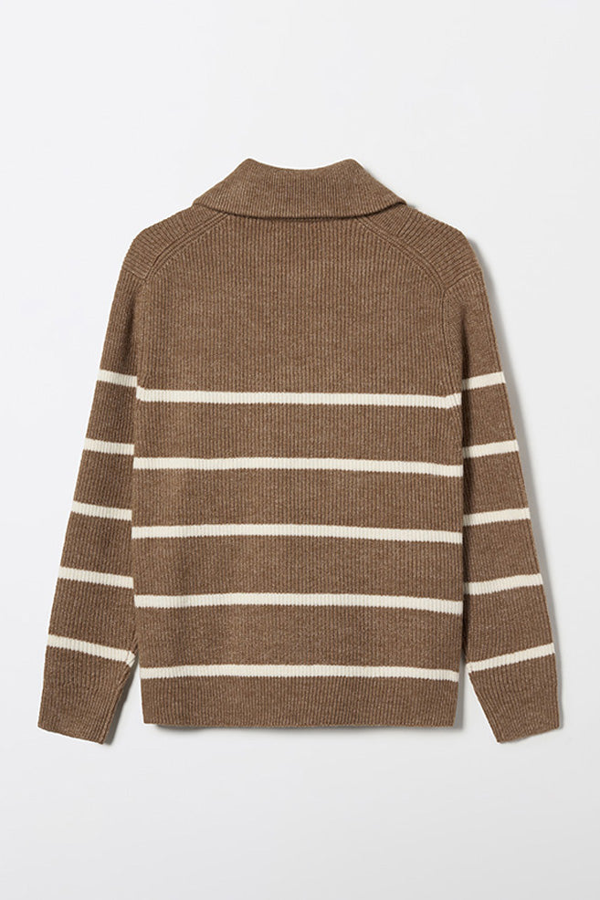 Men Long Sleeve Half Zip-Up Sweater
