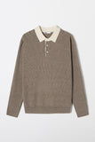 Men Long Sleeve Collar Neck Sweater