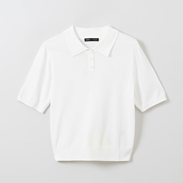 SPAO Women Short Sleeve Collar Pullover SPKWE24W01 White