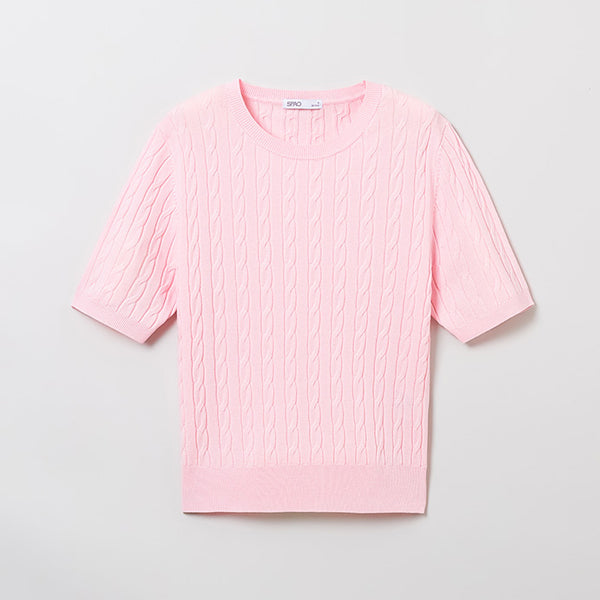 SPAO Women Short Sleeve Pullover SPKWE25G06 Pink