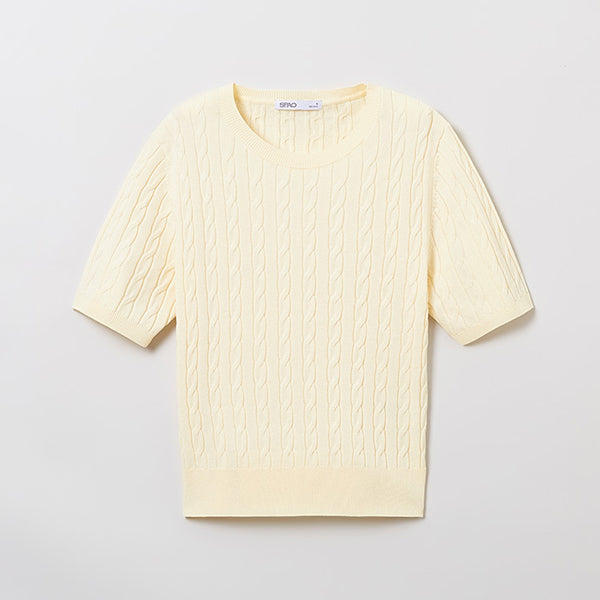 SPAO Women Short Sleeve Pullover SPKWE25G06 Yellow