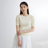 SPAO Women Short Sleeve Pullover SPKWE25G06 Yellow