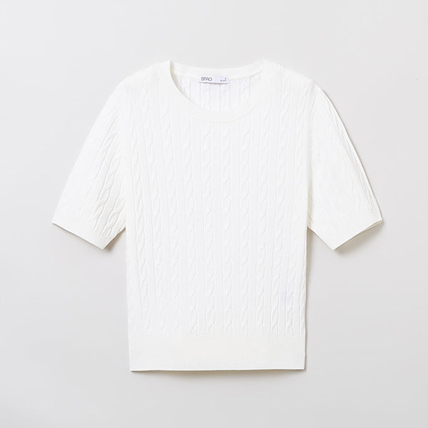 SPAO Women Short Sleeve Pullover SPKWE25G06 Ivory