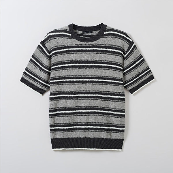SPAO Men Short Sleeve Boucle Pullover SPKWE26M09 Grey