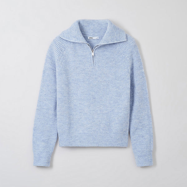 SPAO Women Long Sleeve Half Zip Up Pullover SPKWF11G02 Grey
