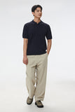 Men Short Sleeve Cable Knit Polo
