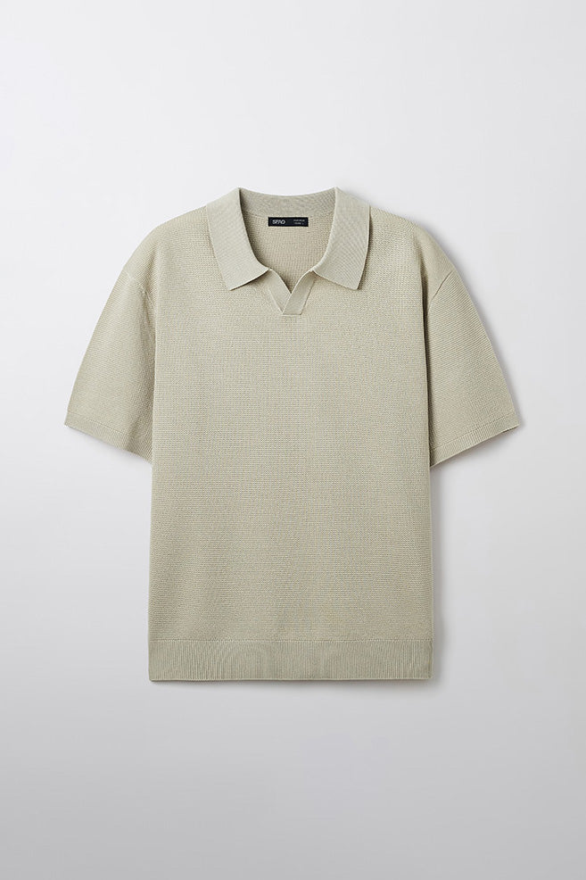 Men Short Sleeve Knit Polo Shirt
