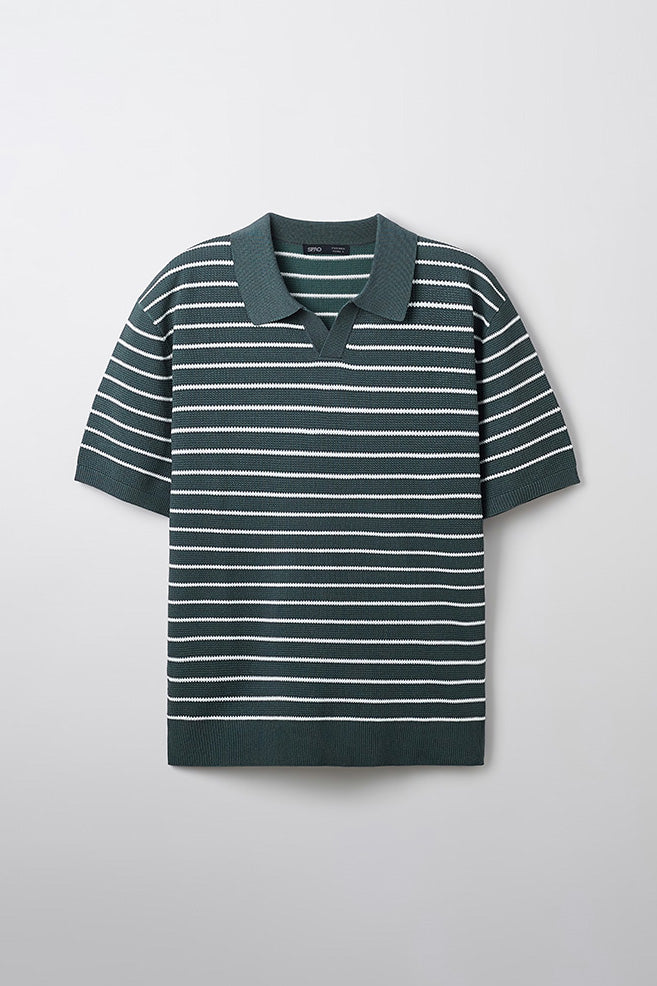 Men Short Sleeve Knit Polo Shirt