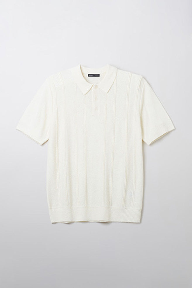 Men Short Sleeve Collar Knit