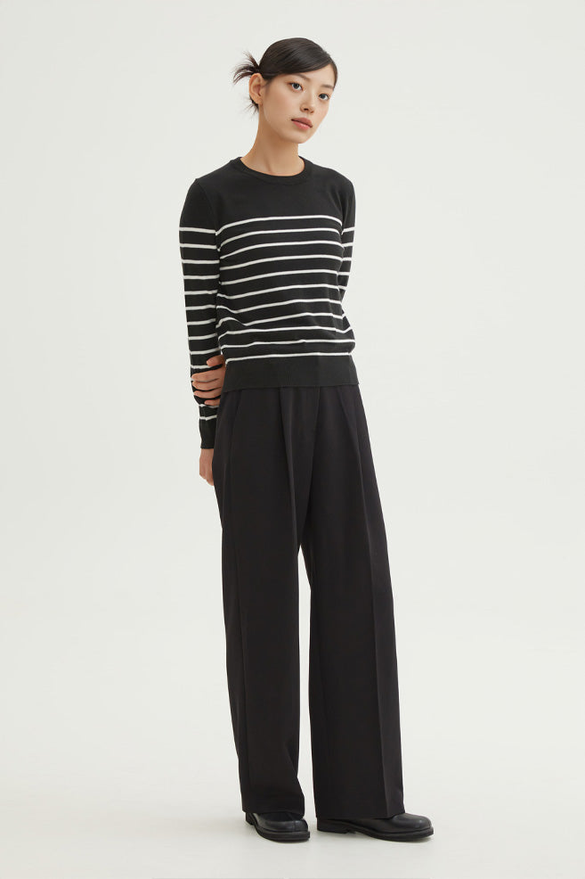 Women Long Sleeve Soft Yarn Round Neck Knitwear