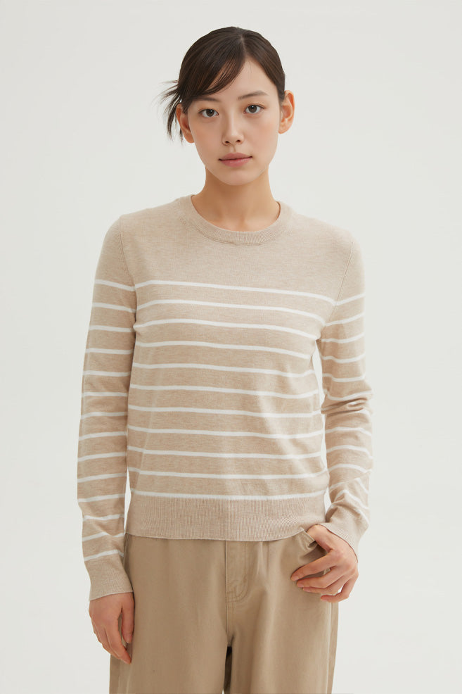 Women Long Sleeve Soft Yarn Round Neck Knitwear