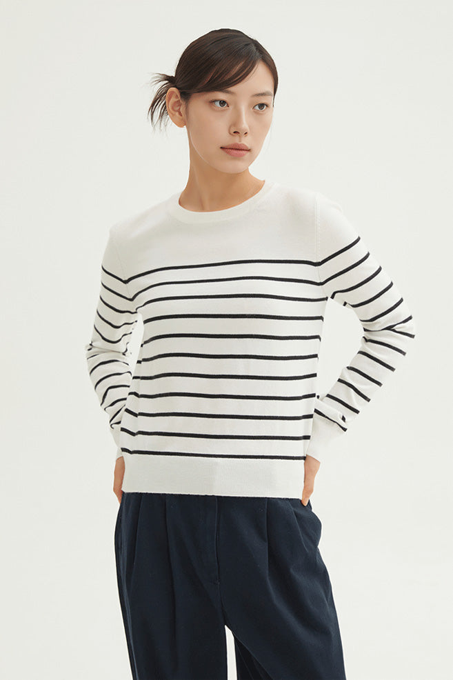 Women Long Sleeve Soft Yarn Round Neck Knitwear
