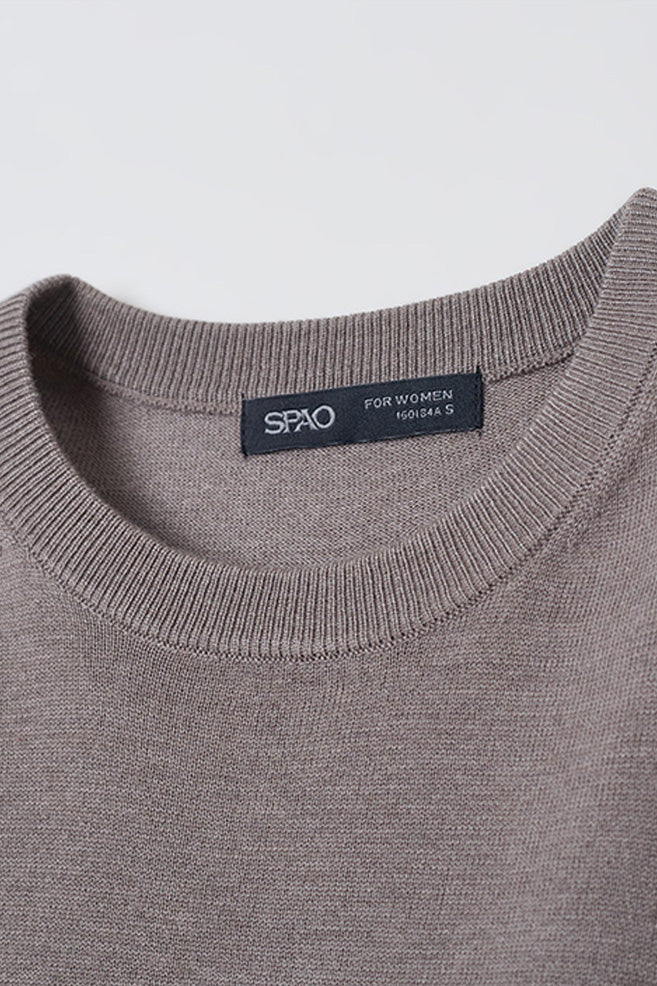 Women Long Sleeve Merino Round Neck Knitwear