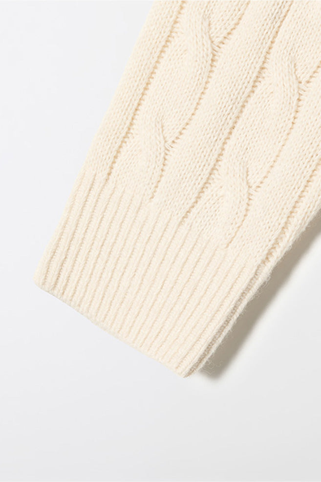 Men Long Sleeve Cable Sweater