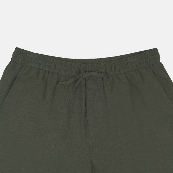 SPAO Men Linen Shorts SPLCF13C07 Olive Green