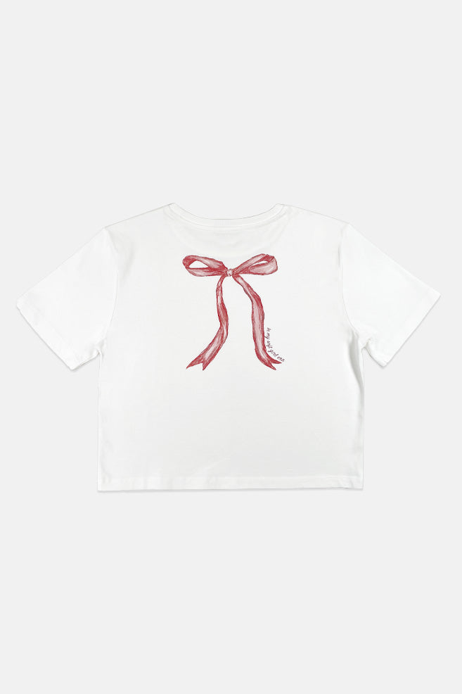 Women Short Sleeve Ribbon Tee