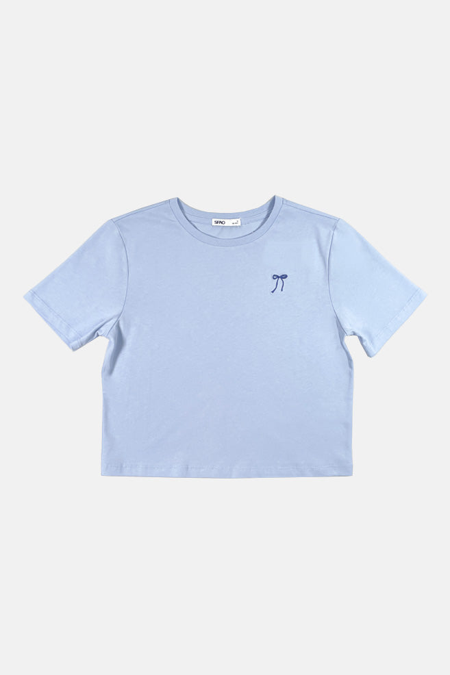 Women Short Sleeve Ribbon Tee