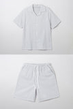 Men Short Sleeve Seersucker Pyjamas